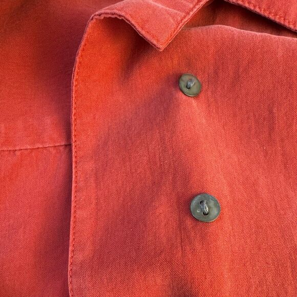 Vintage Y2K Express Silk 100% Button-Up Shirt – Red – Size Large - Picture 8 of 16